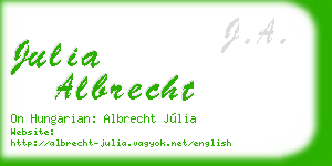 julia albrecht business card